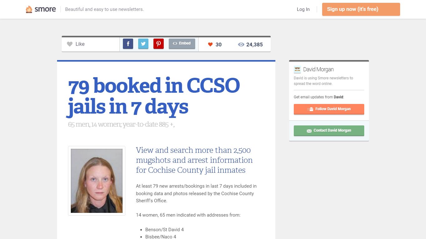 79 booked in CCSO jails in 7 days | Smore Newsletters